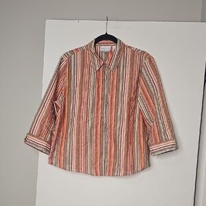 Alfred Dunner Multicolor Striped Blouse